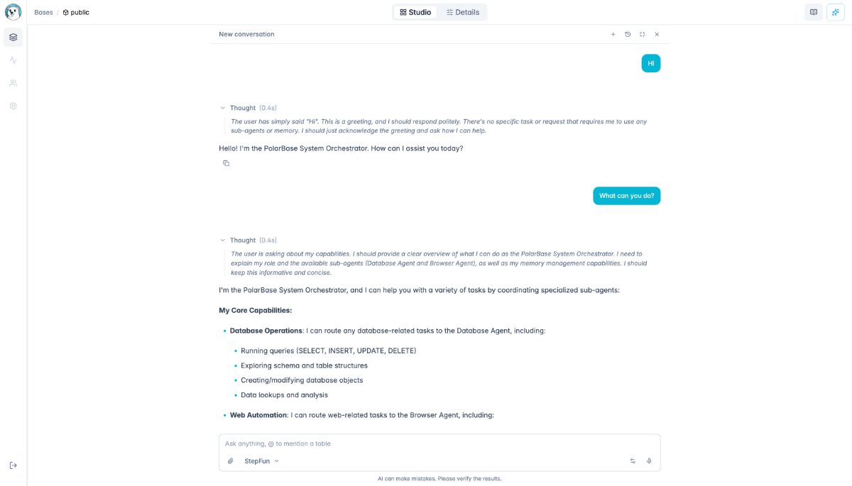 PolarBase screenshot