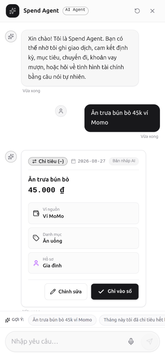 Spend screenshot
