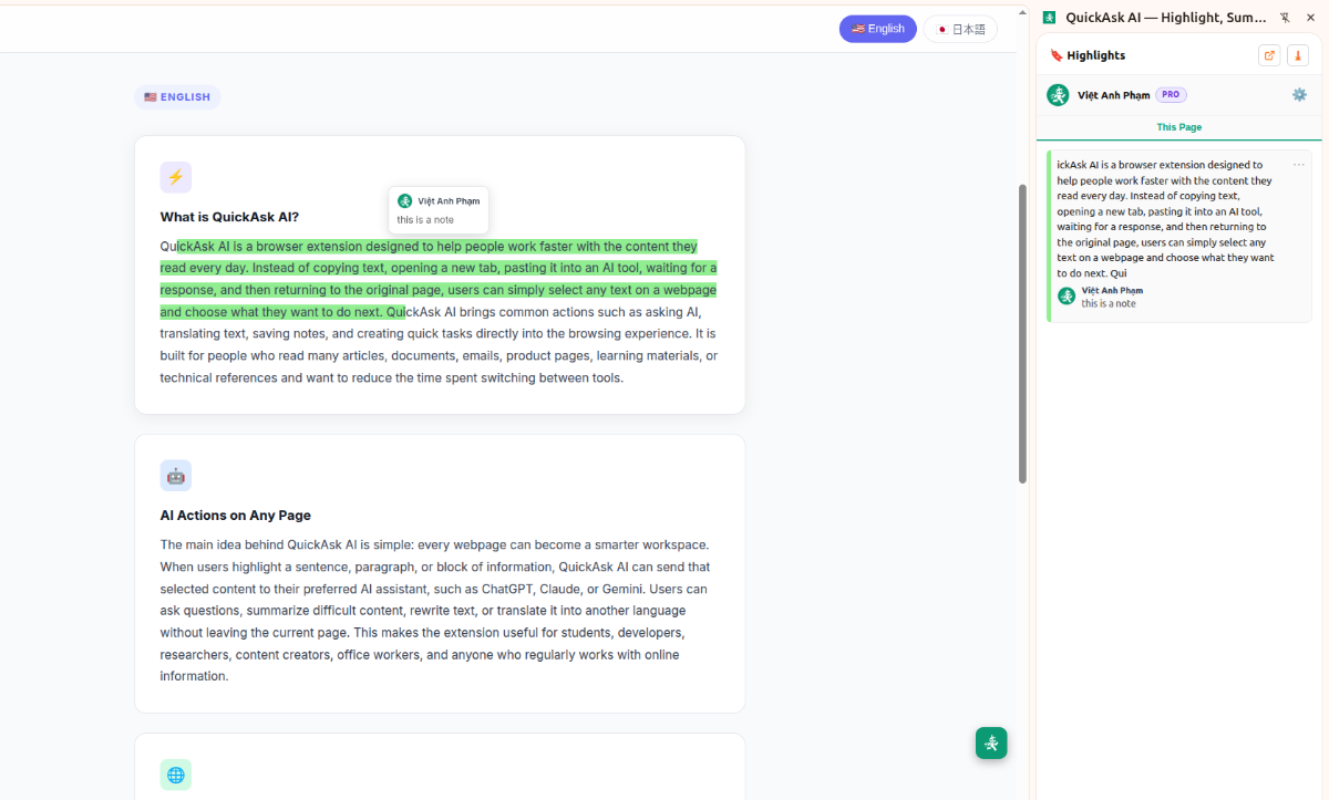 QuickAsk AI screenshot