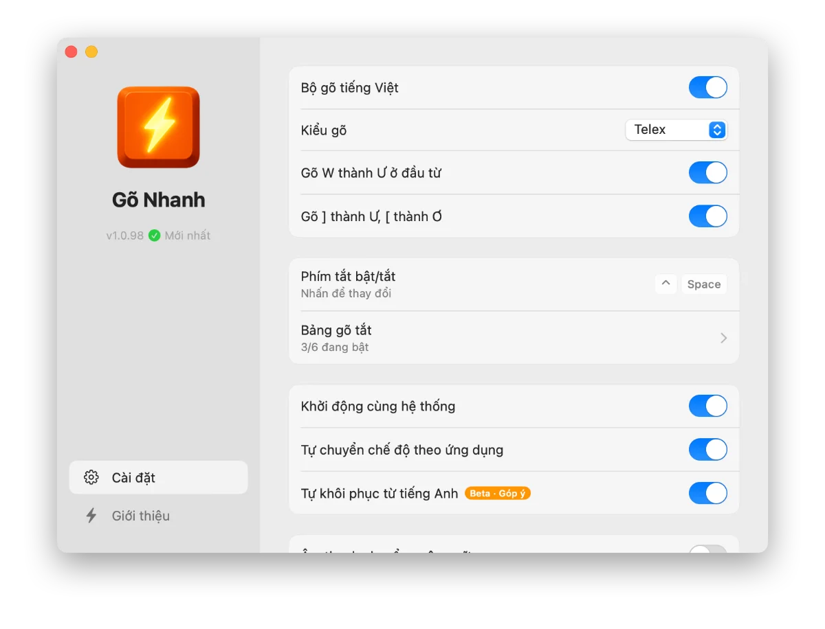 Gõ Nhanh screenshot