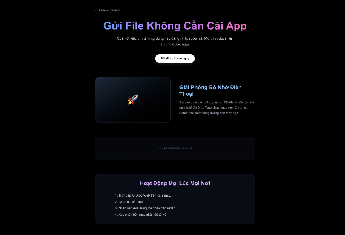 Airdrop Web screenshot
