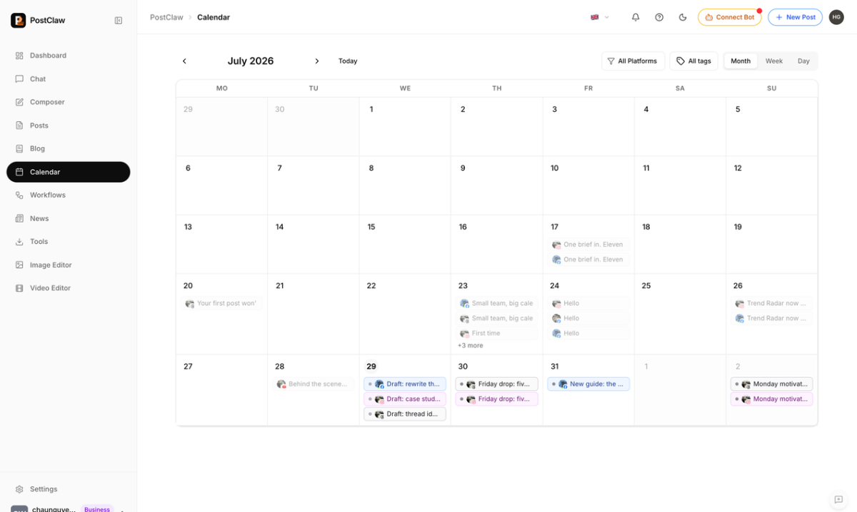 PostClaw screenshot