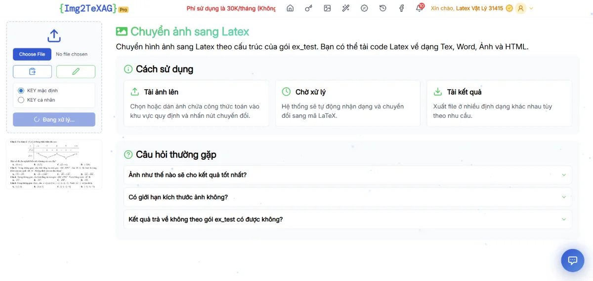 Img2TeXAG screenshot