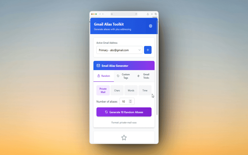 Gmail Alias Toolkit screenshot