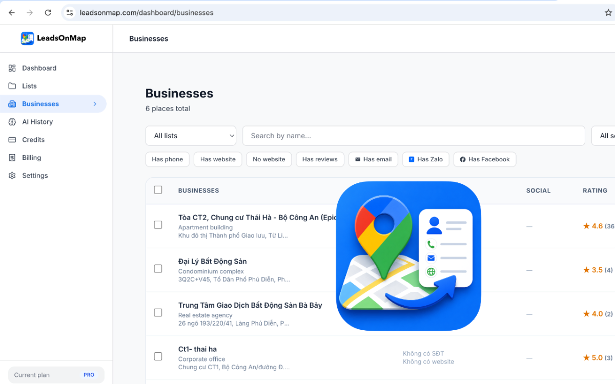 LeadsOnMap - Business Scraper screenshot