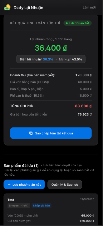 Diaty Lợi Nhuận screenshot