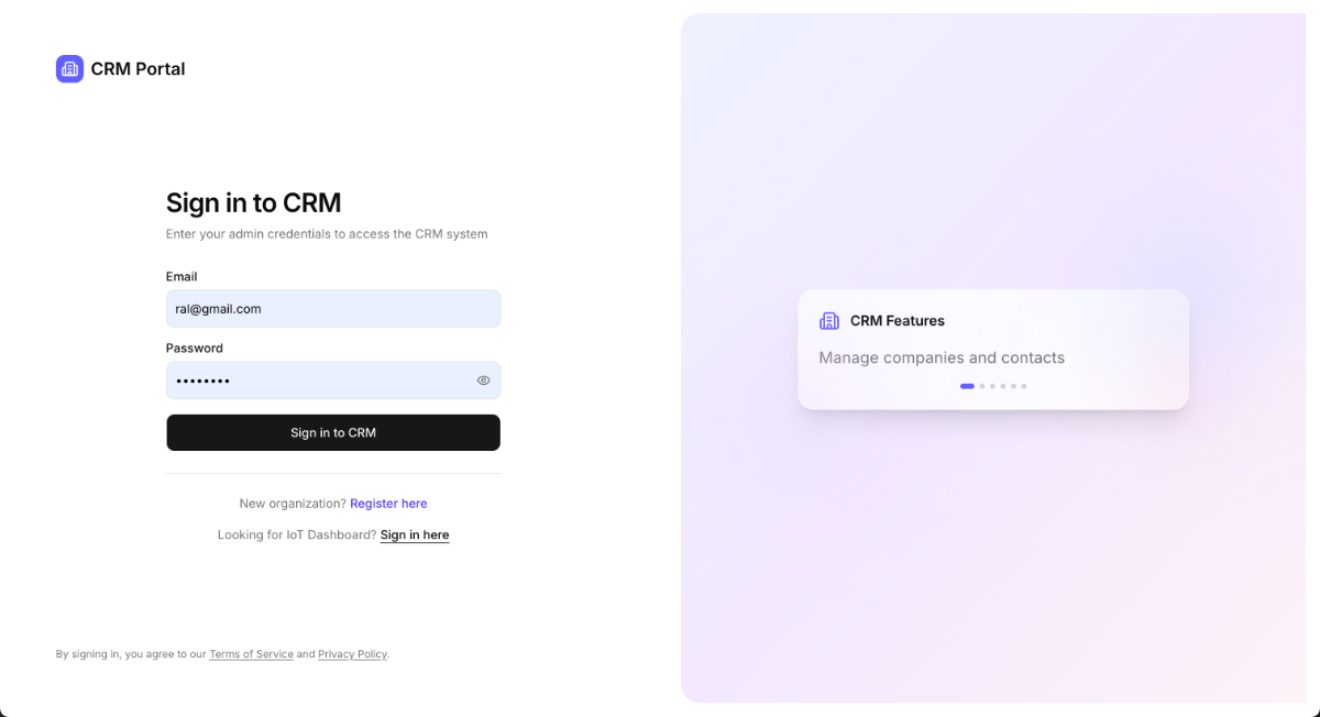 Cospa CRM screenshot