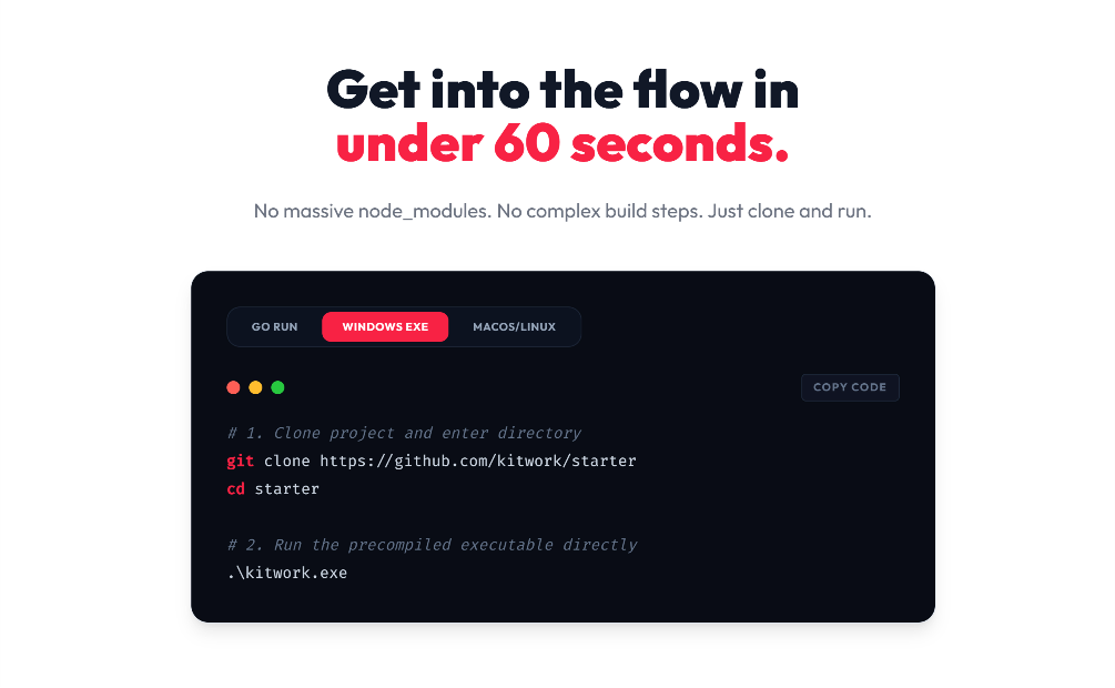 Kitwork screenshot