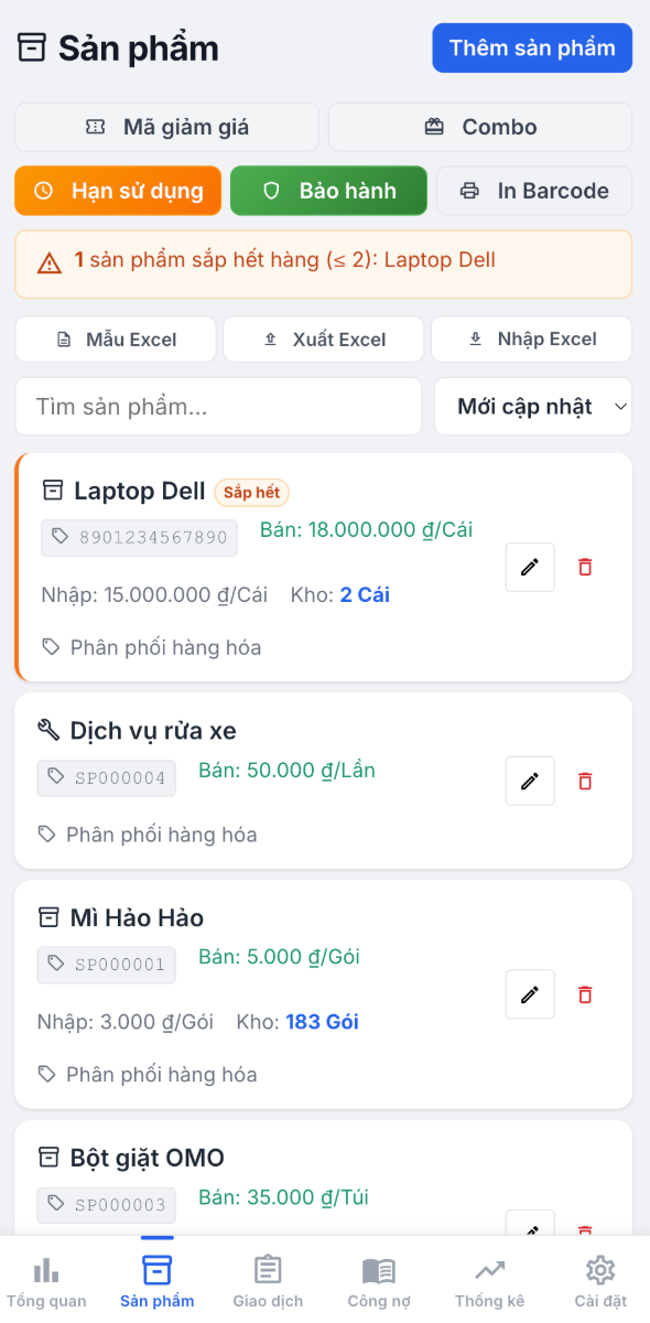 Sổ Kinh Doanh screenshot