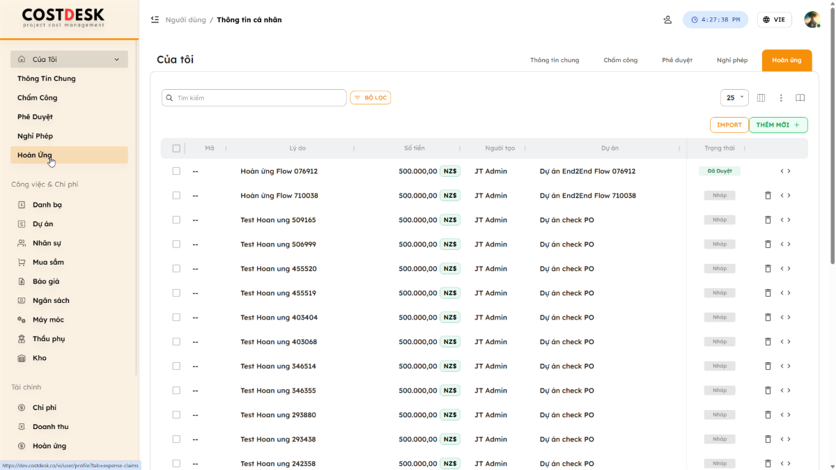 CostDesk screenshot
