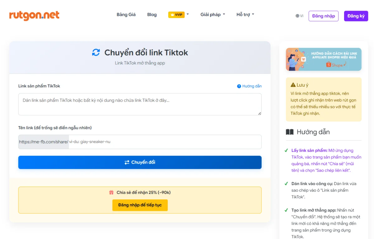 Rút Gọn Link, Bọc Link screenshot