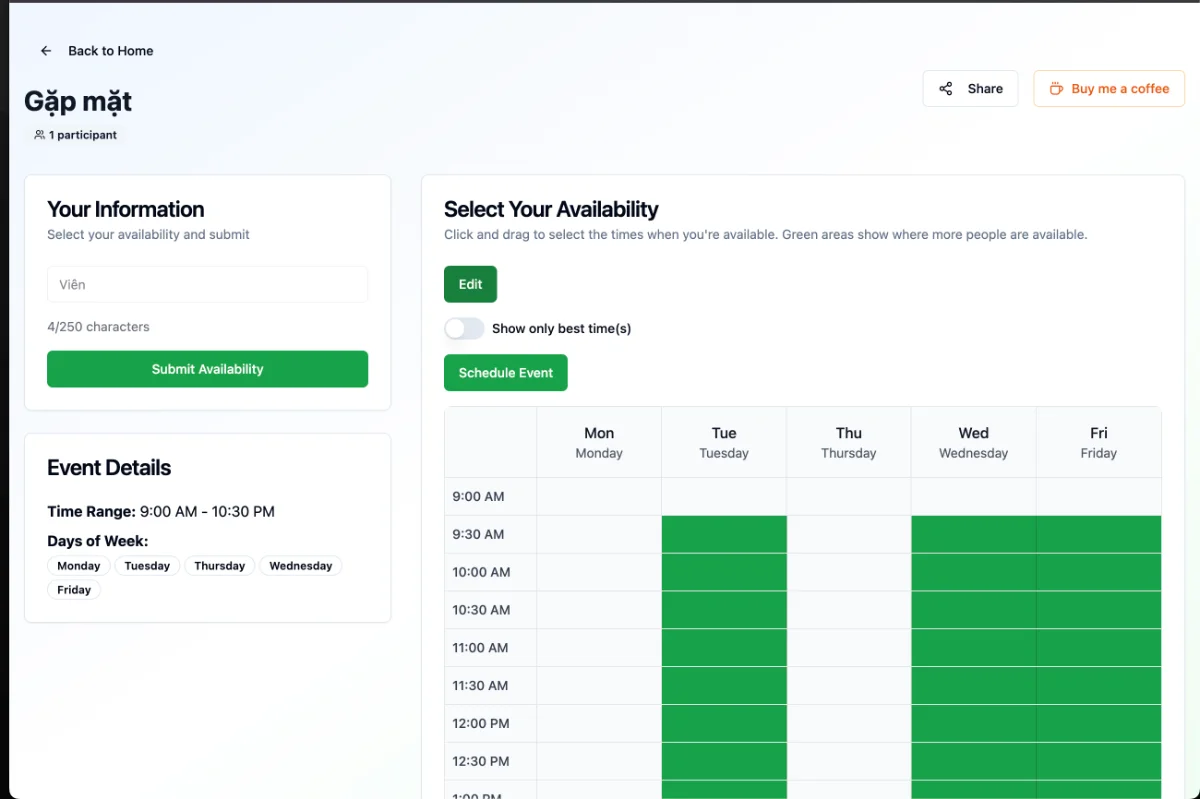 SchedMeet screenshot