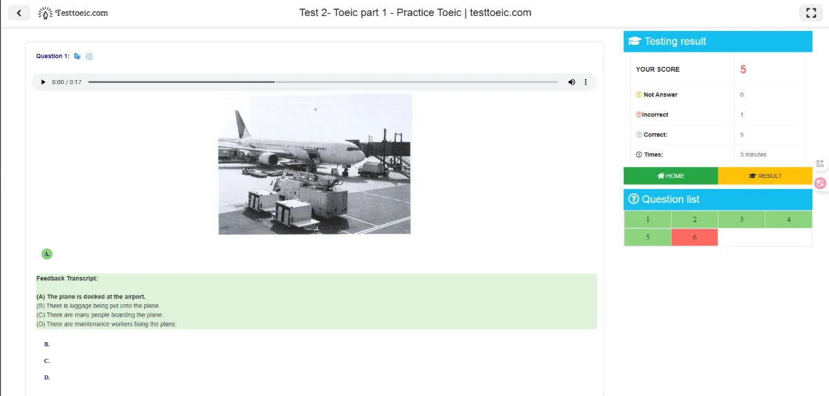 TestToeic.com screenshot