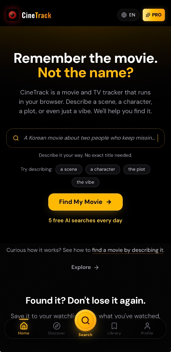 CineTrack.TV screenshot