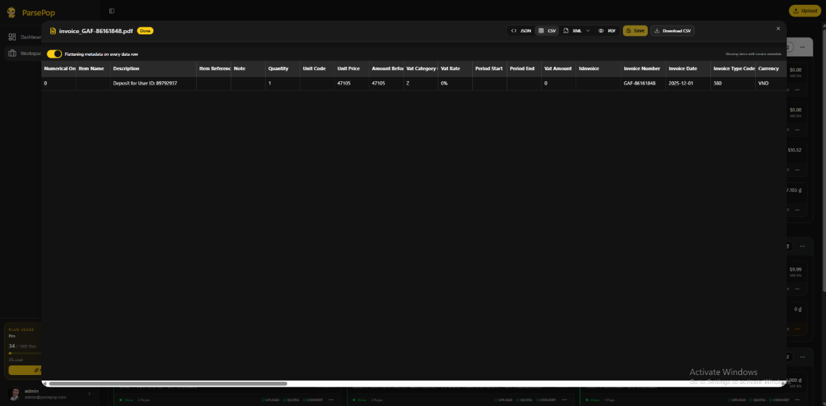 ParsePop screenshot