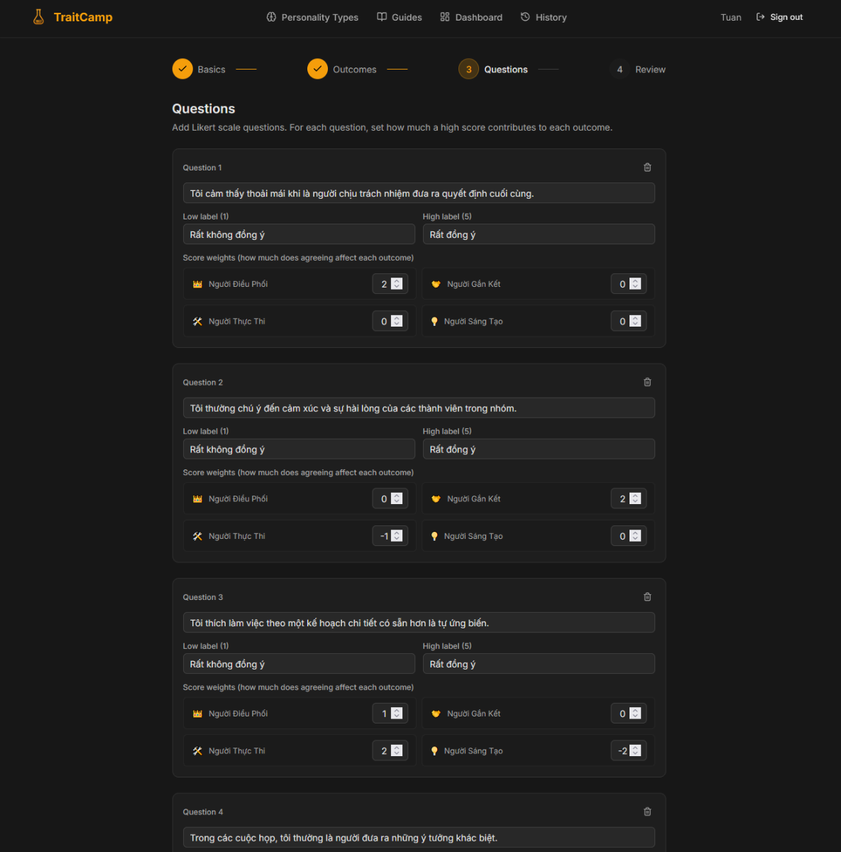 TraitCamp screenshot
