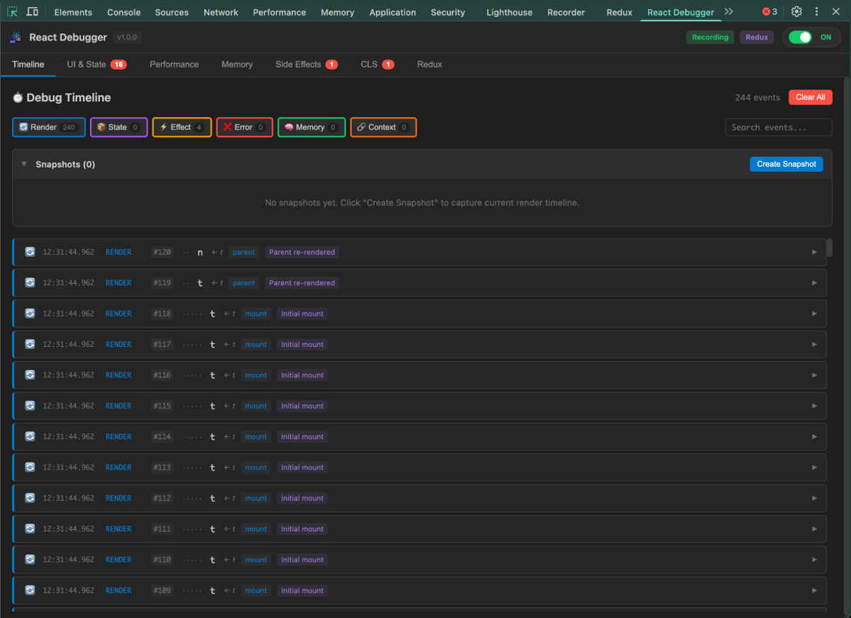 ReactDebugger screenshot