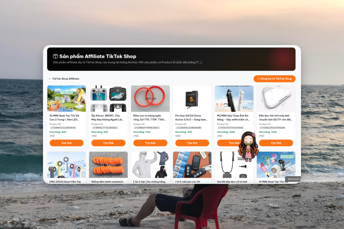 Tạo link TikTok Affiliate nhận hoa hồng screenshot