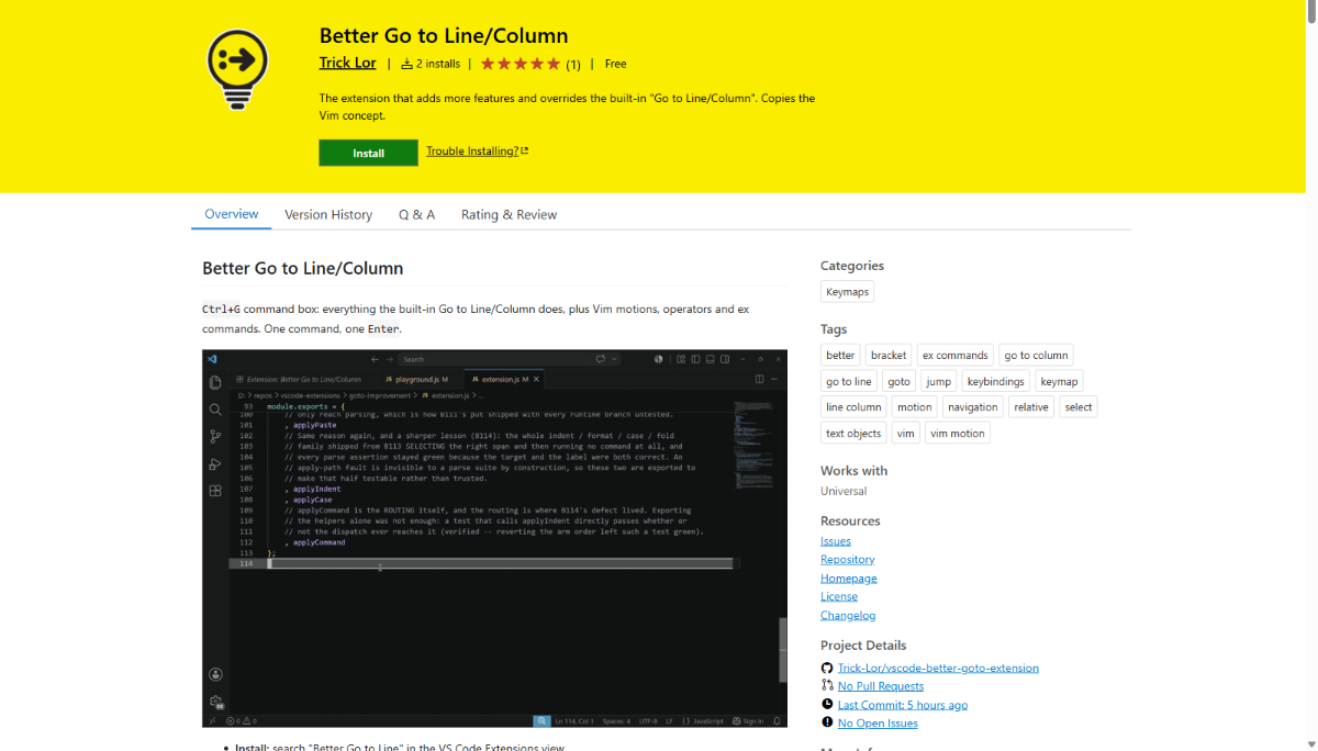 Better Go to Line/Column screenshot