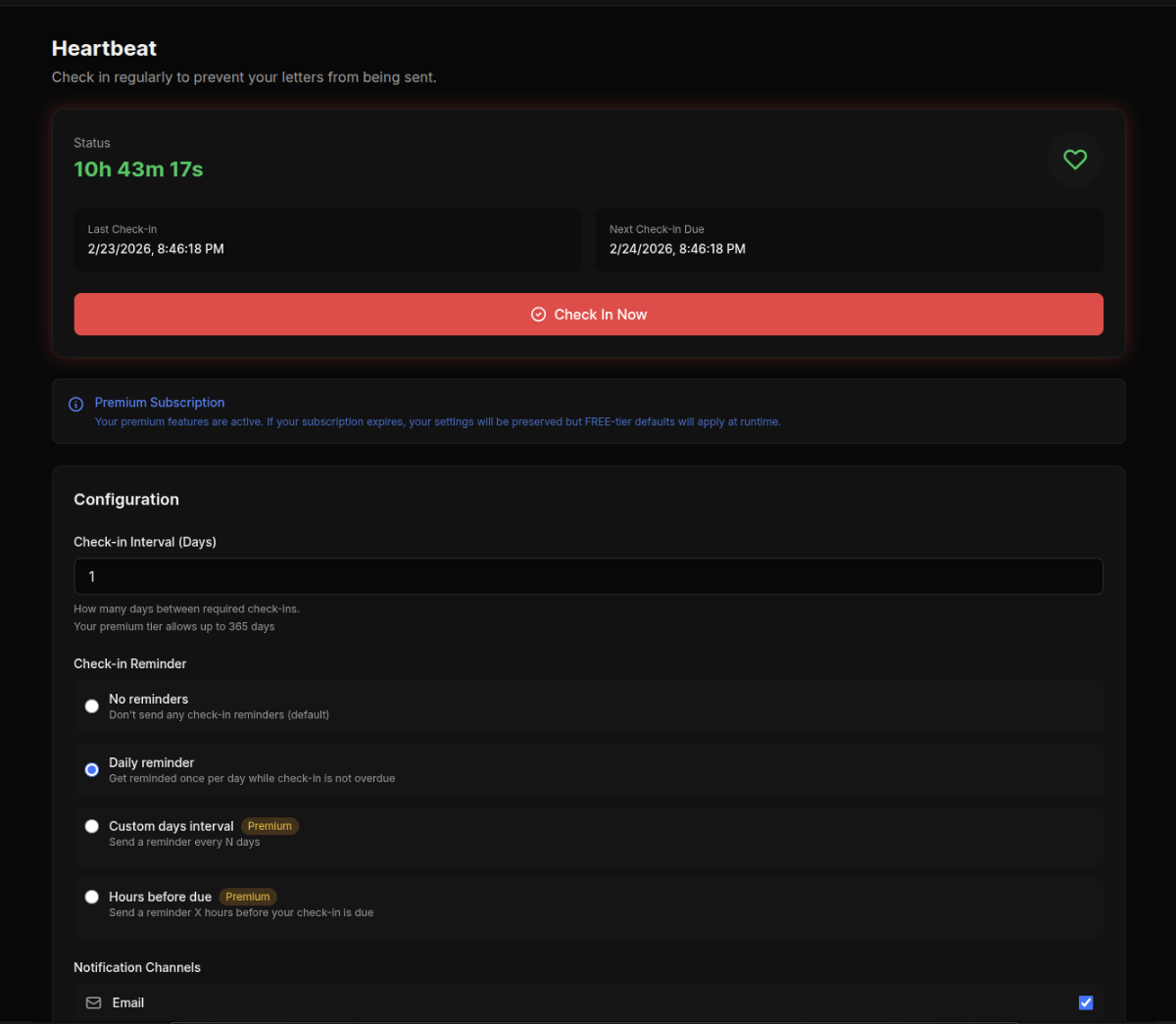 HeartbeatLetter screenshot