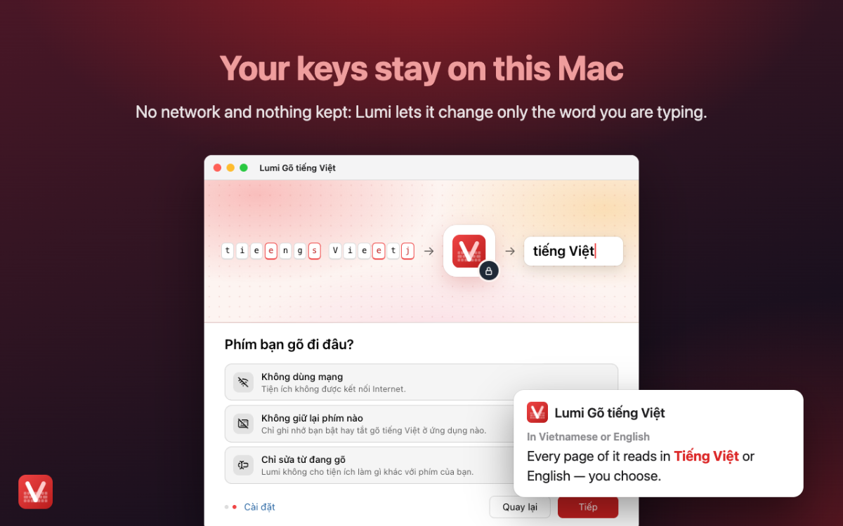 Lumi Gõ tiếng Việt screenshot