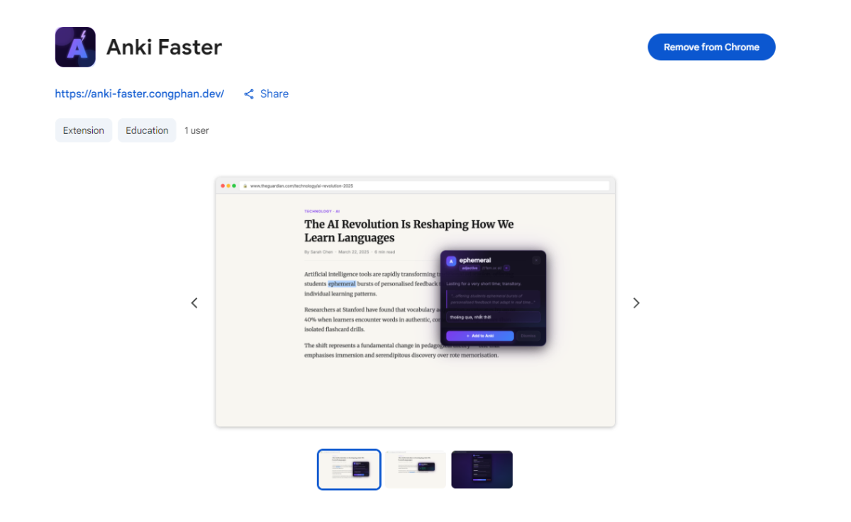 Anki Faster screenshot