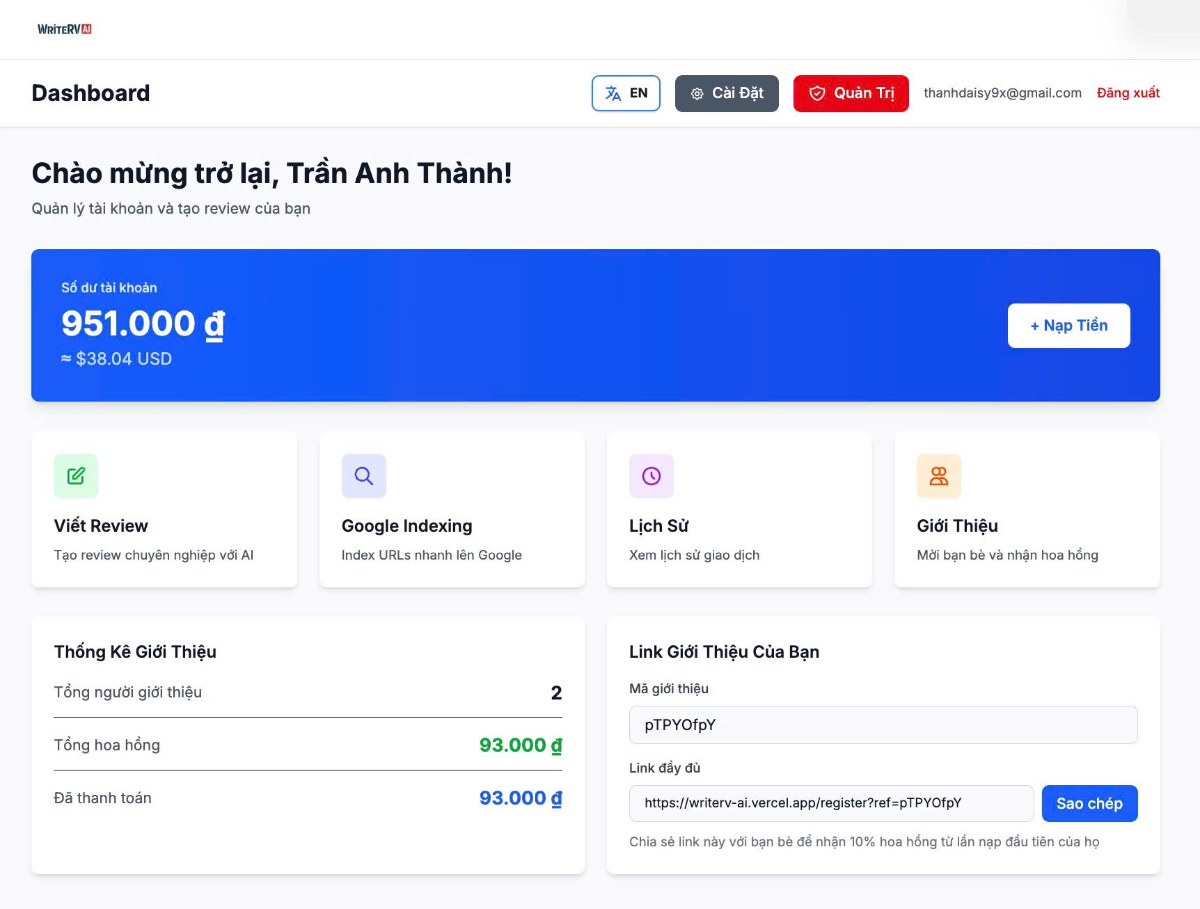 WriteRV AI screenshot