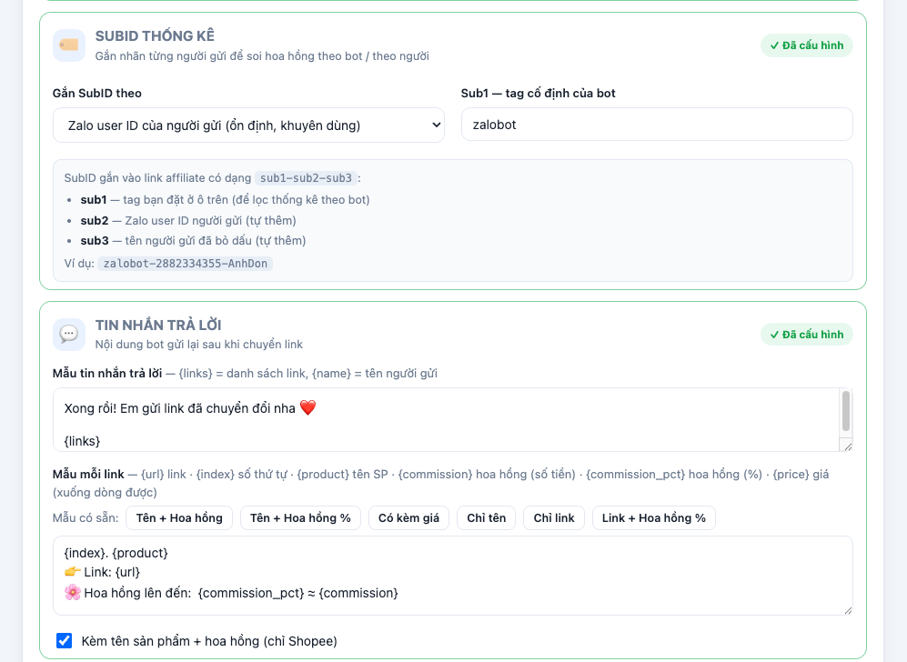 ZaloBot Hoàn Tiền screenshot