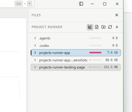 Projects Runner screenshot