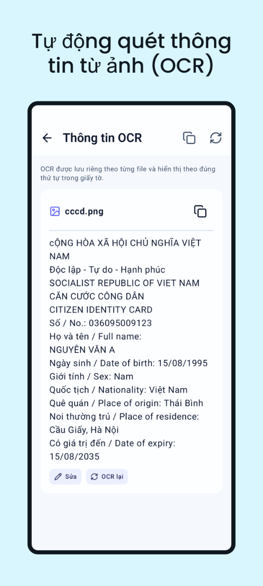 Ví giấy tờ screenshot