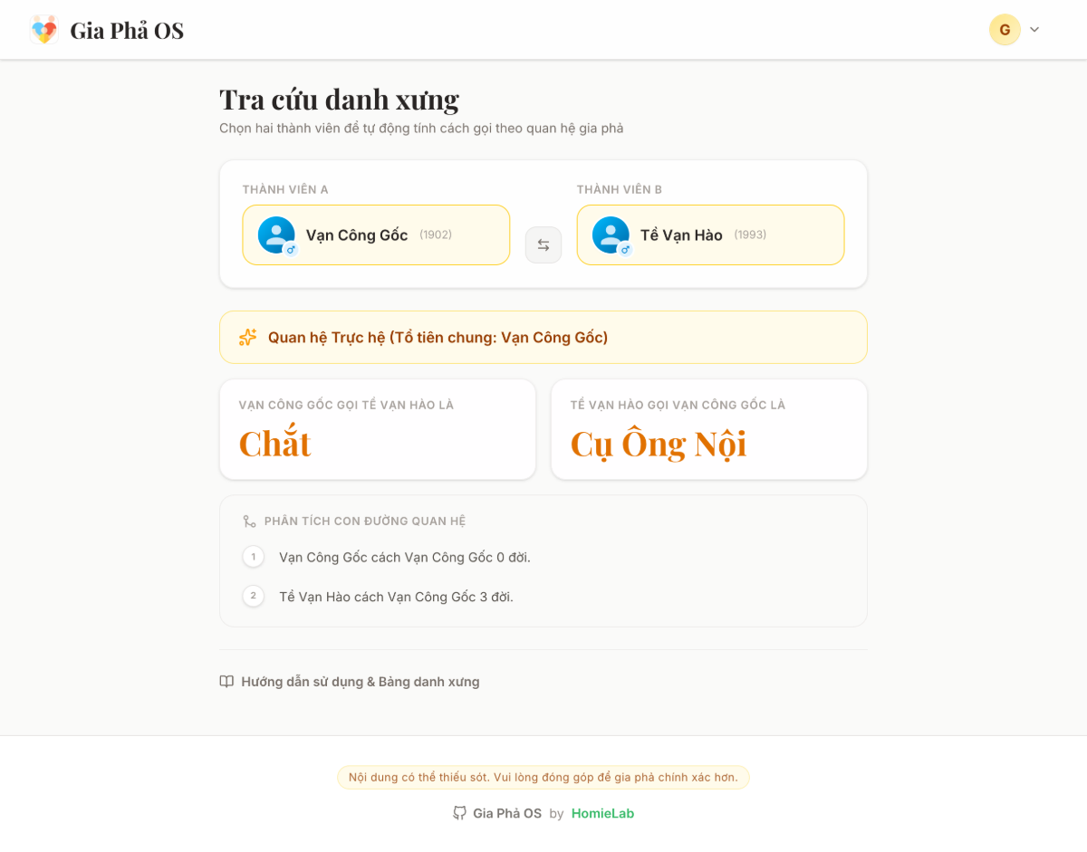 Gia Phả OS (Gia Phả Open Source) screenshot