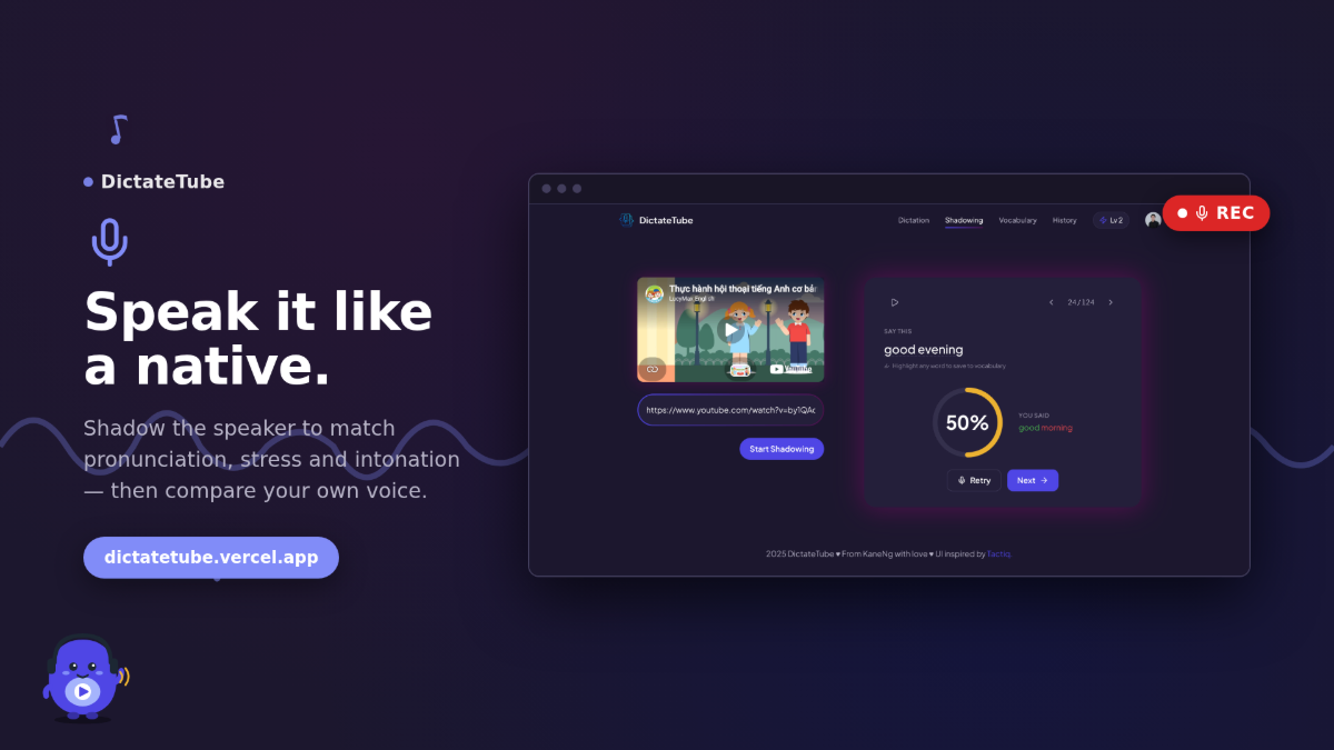 DictateTube screenshot