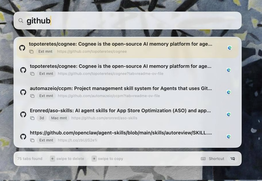 FastTab screenshot