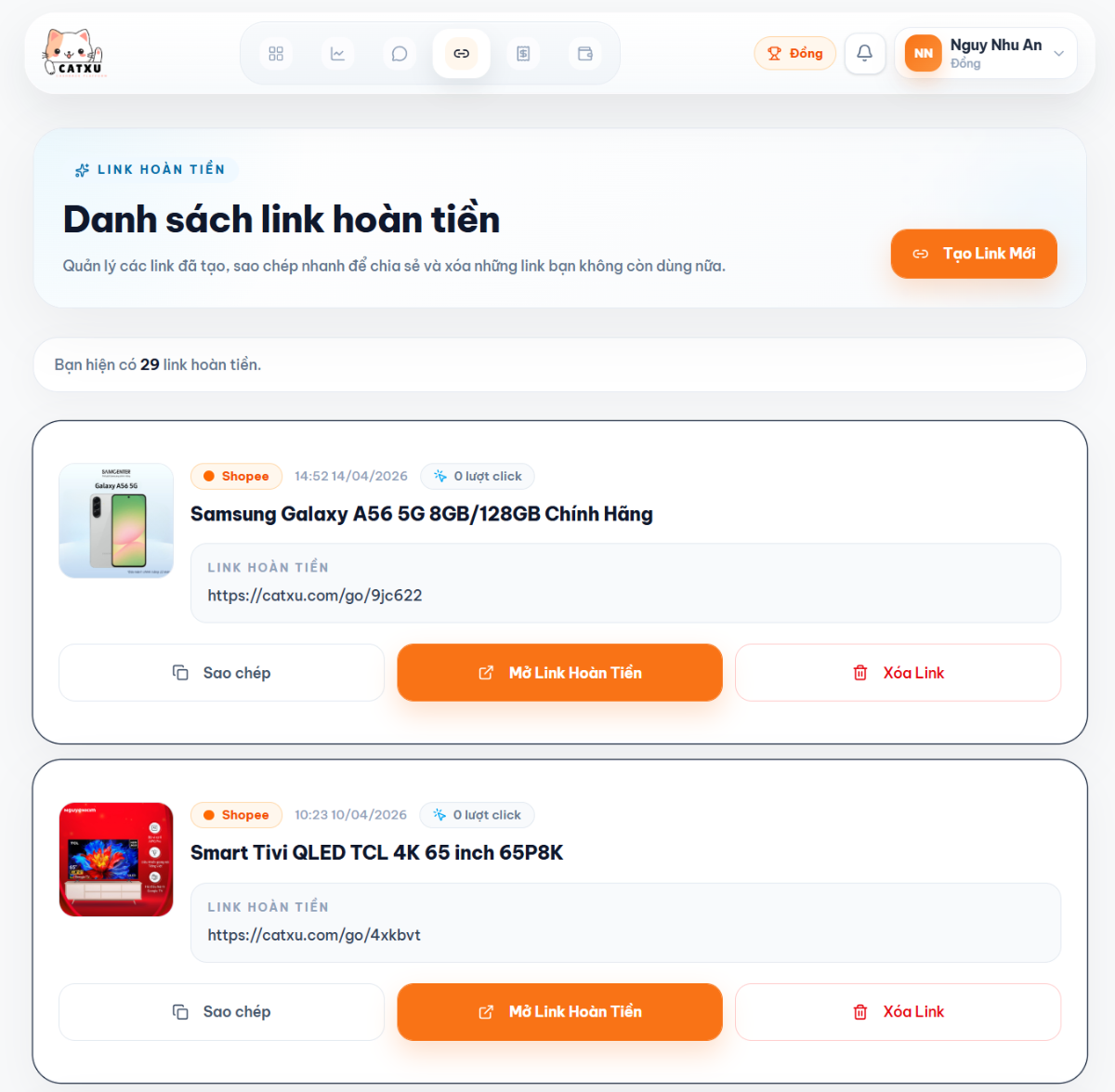 CatXu Cashback screenshot