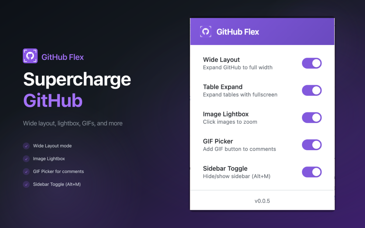 GitHub Flex screenshot