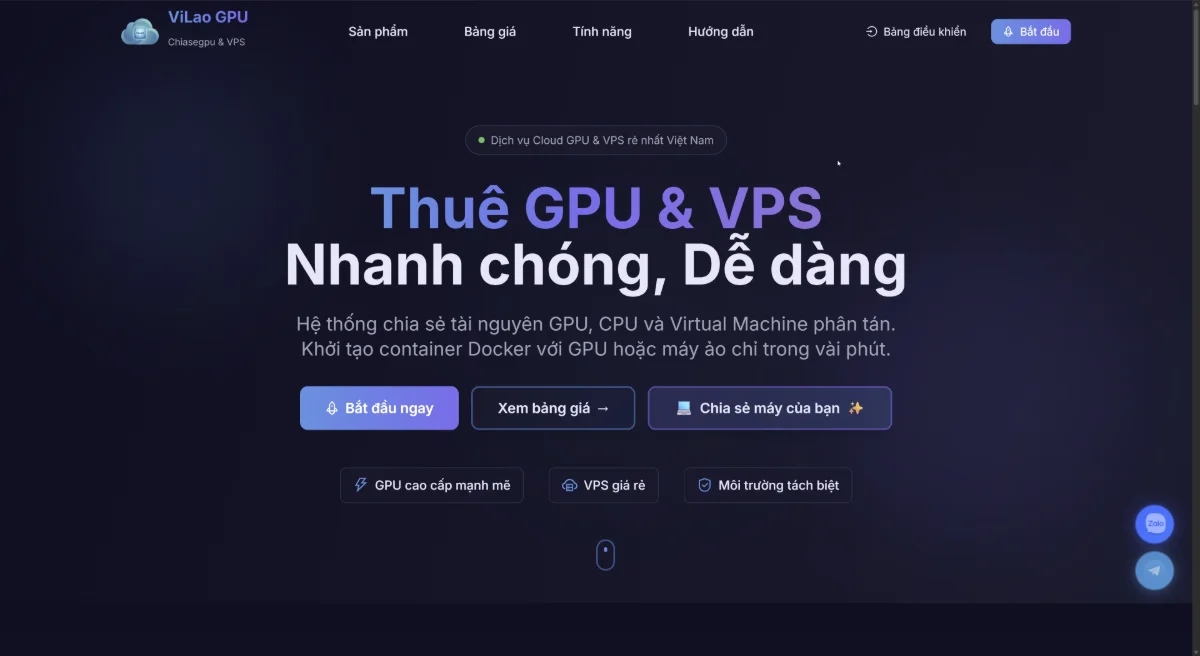 Thuê GPU/CPU screenshot