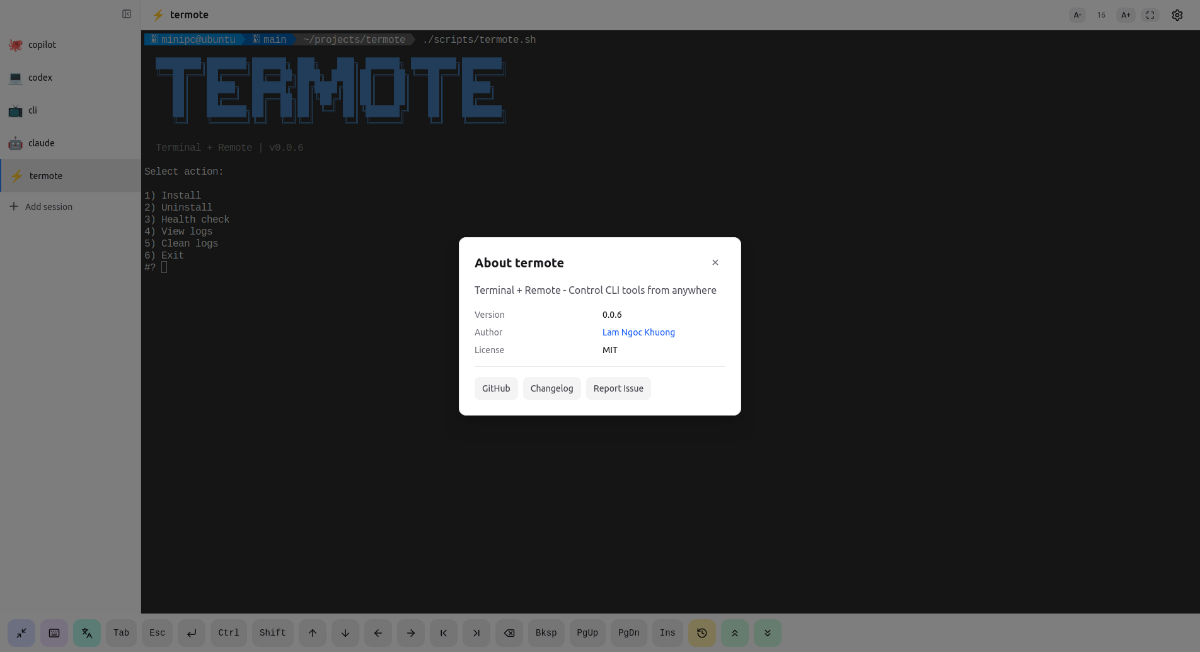 Termote screenshot