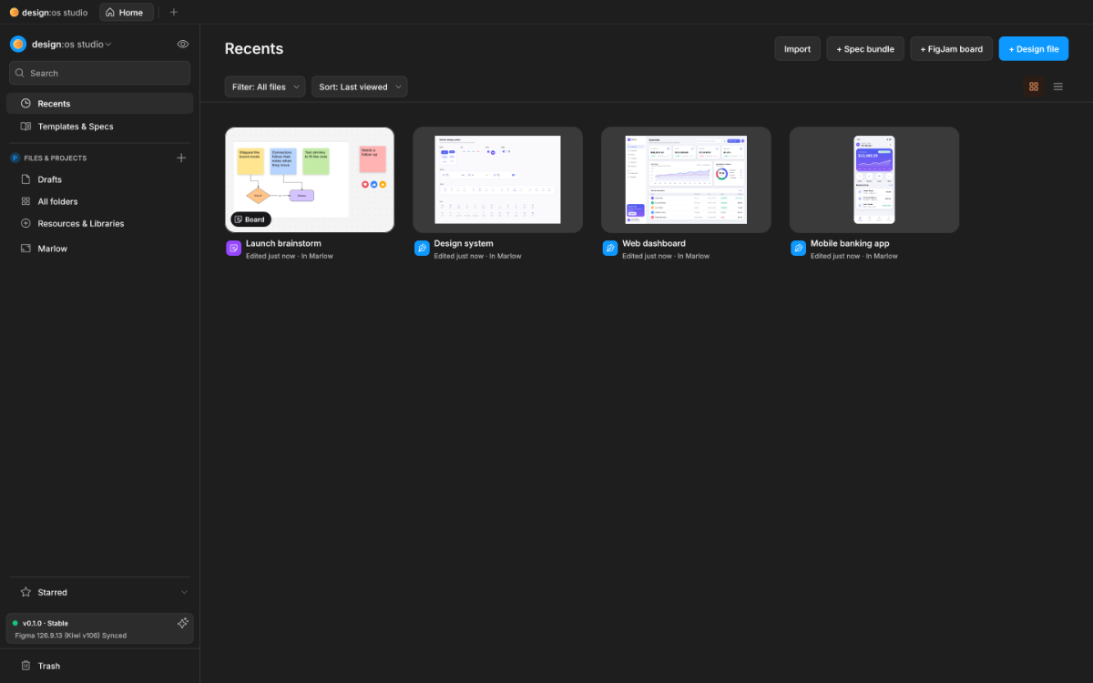 DESIGN:OS Studio screenshot