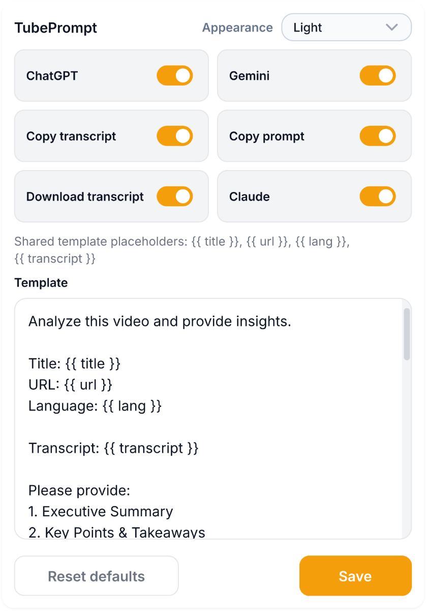 TubePrompt screenshot