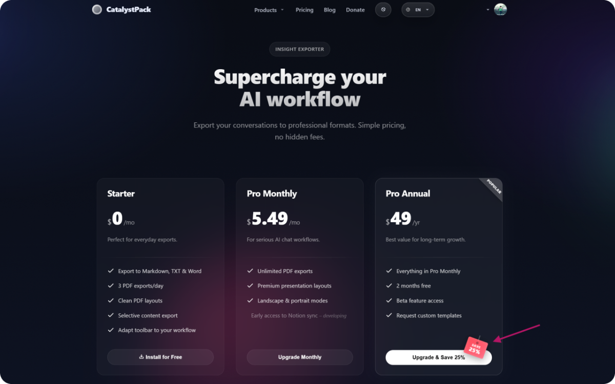 InsightExporter screenshot
