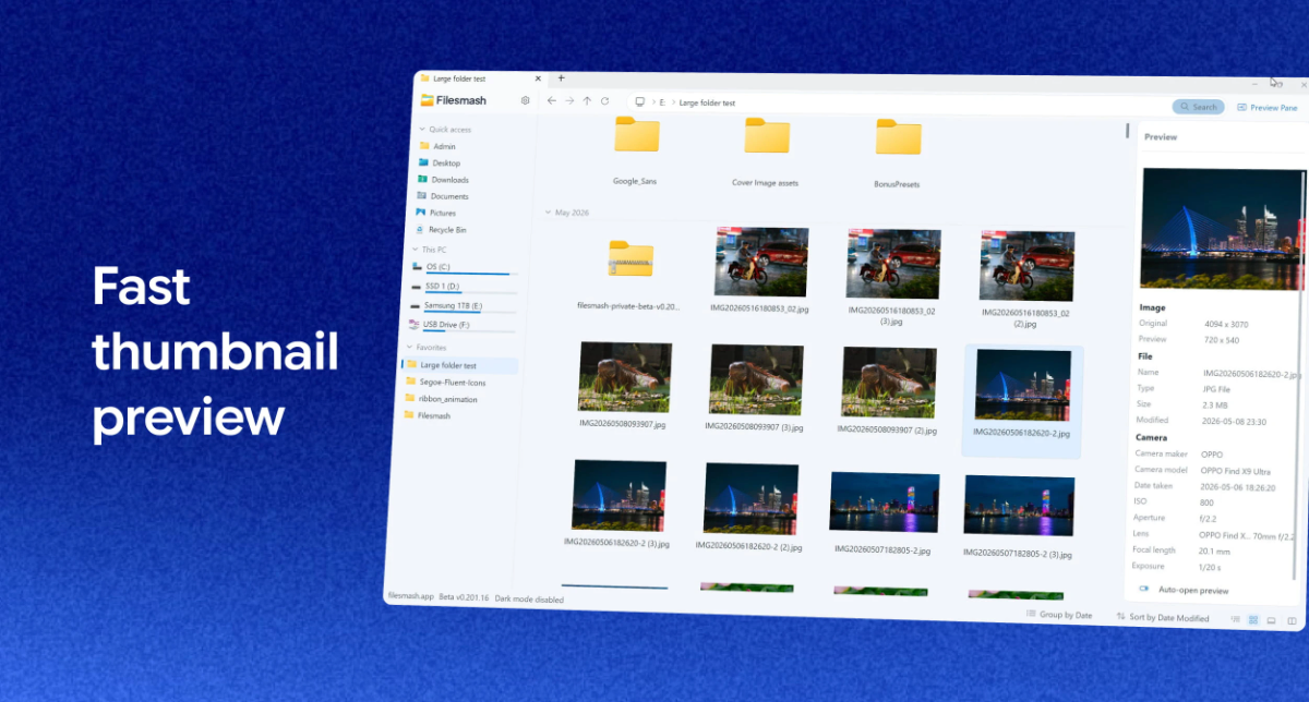 Filesmash • Fast file manager Windows 11 screenshot