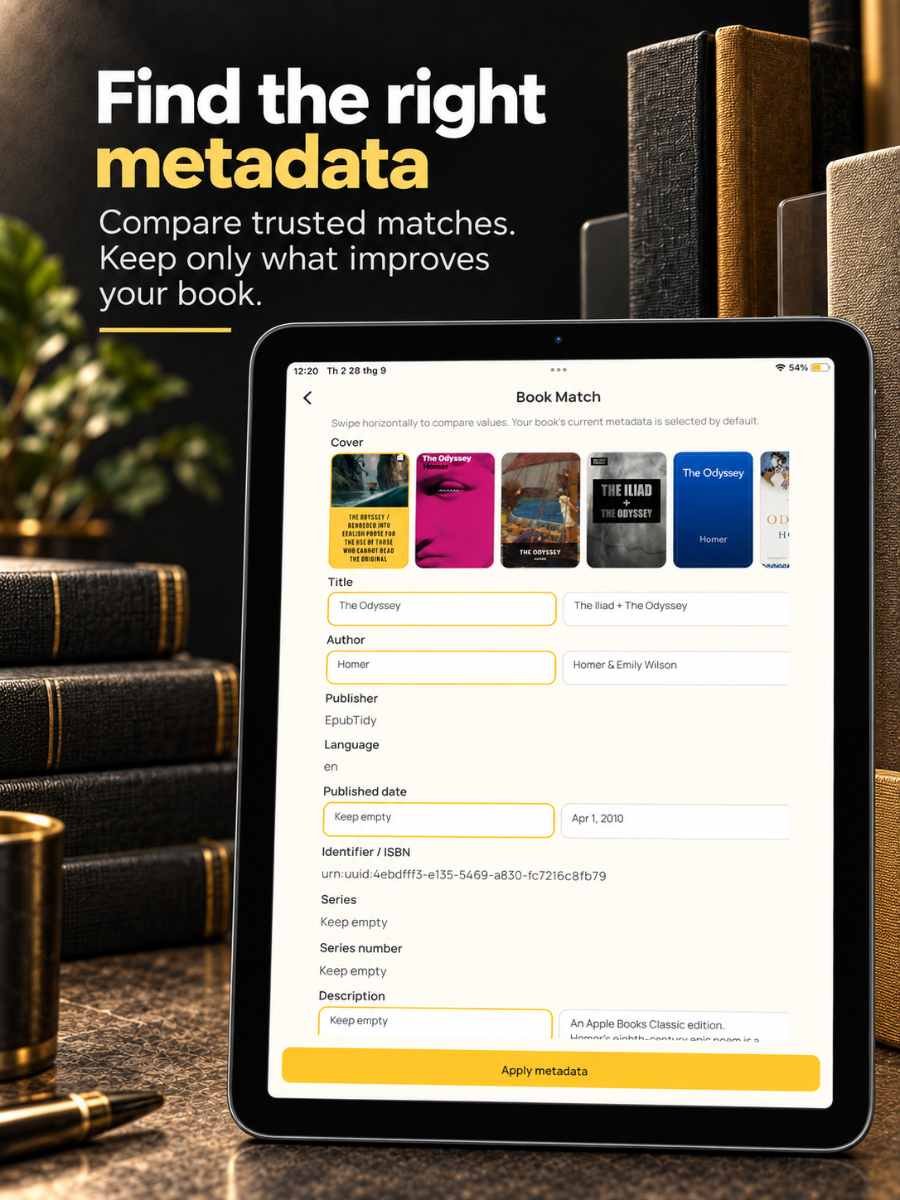 EpubTidy: EPUB Editor & Repair App screenshot