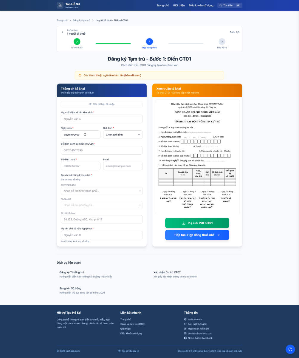 Tạo Hồ Sơ screenshot