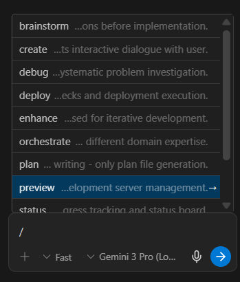 Agent Workflow Init screenshot