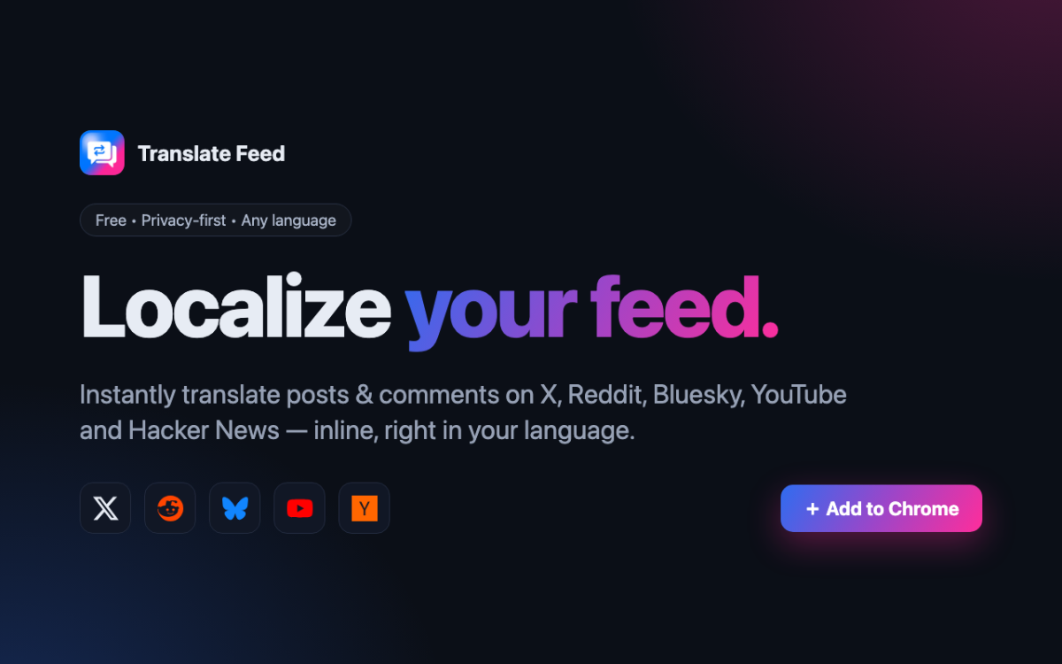 Localize Your Feed screenshot
