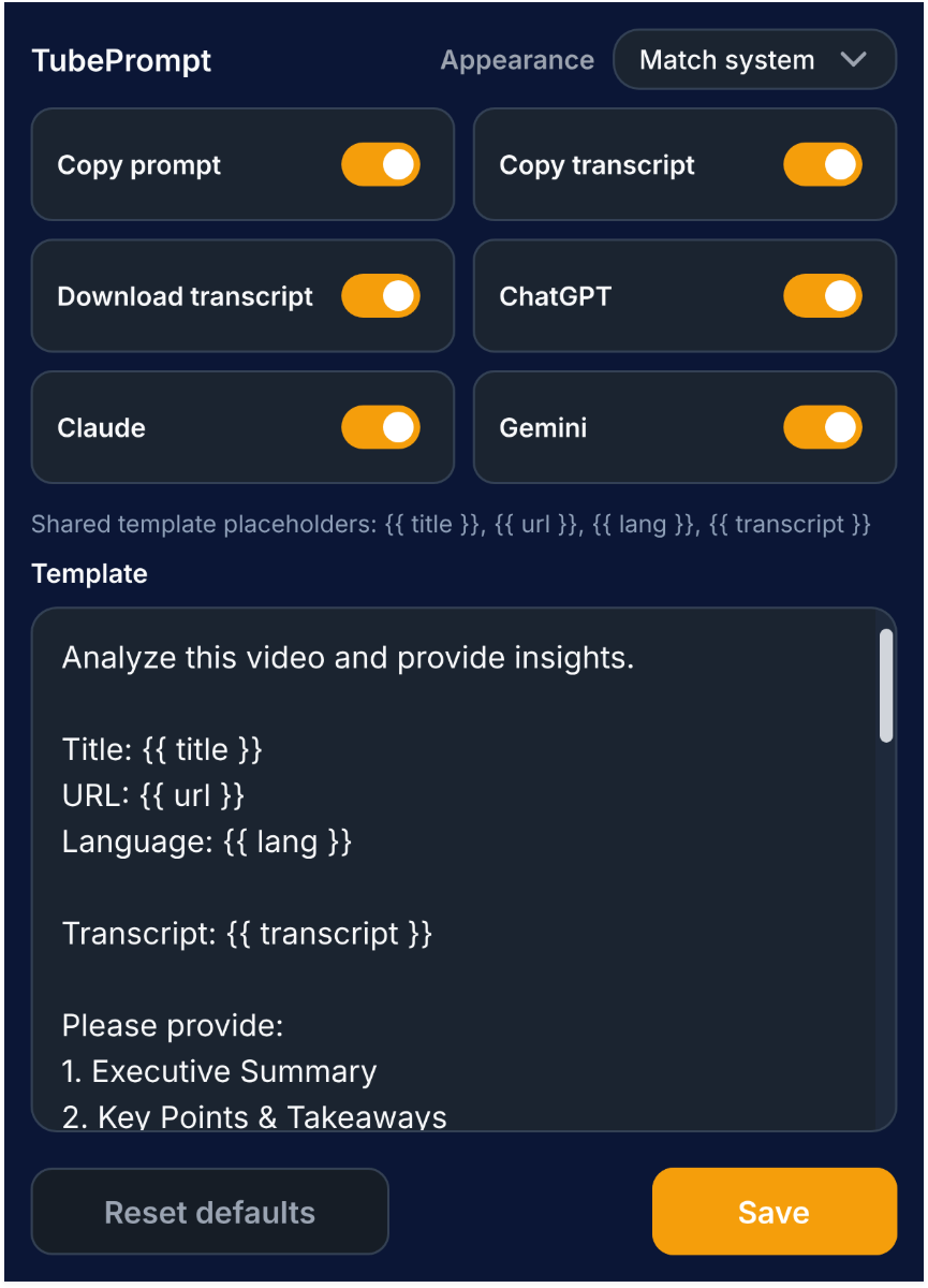 TubePrompt screenshot
