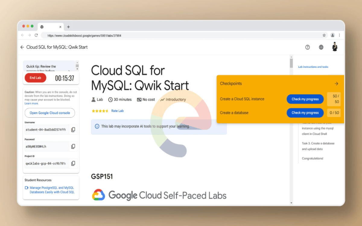 Google Cloud Skills Boost - Helper screenshot