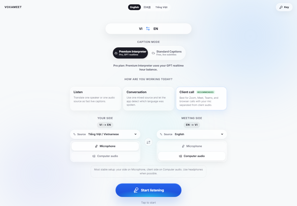 VoxaMeet screenshot