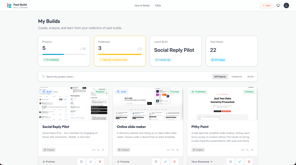 Past Build screenshot