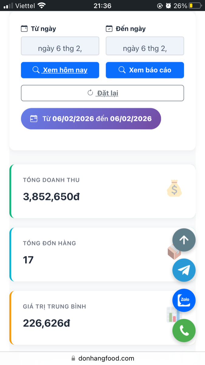 App Quản Lý Bán Hàng GrabFood screenshot